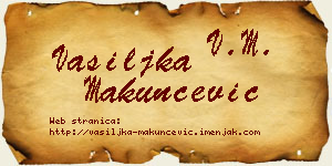 Vasiljka Makunčević vizit kartica